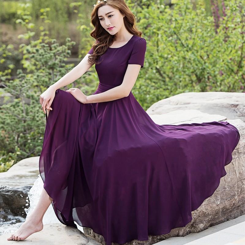 Long flowy top purple dress