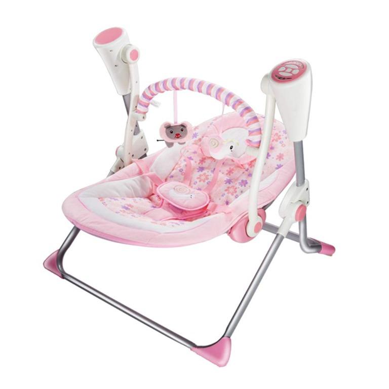 Soothing Portable Swing，Comfort Electric Baby Rocking Chair Pink 