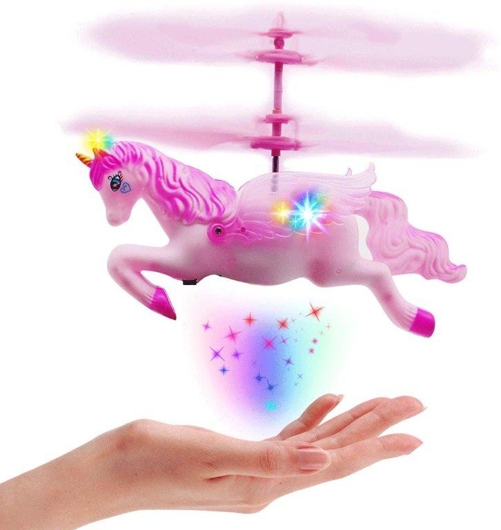 Akargol Flying Unicorn Gifts for Girls 4 12 Years Old Toy Flying Fairy Unicorn Toys for Girl Gift Rc Helicopter Hand Controlled with Remote Control Drone Birthday for Kids Hobbies Toys
