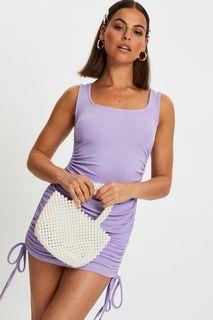 Ally Fashion Ruched Side Drawstring Dress Lilac Size 8 EUC
