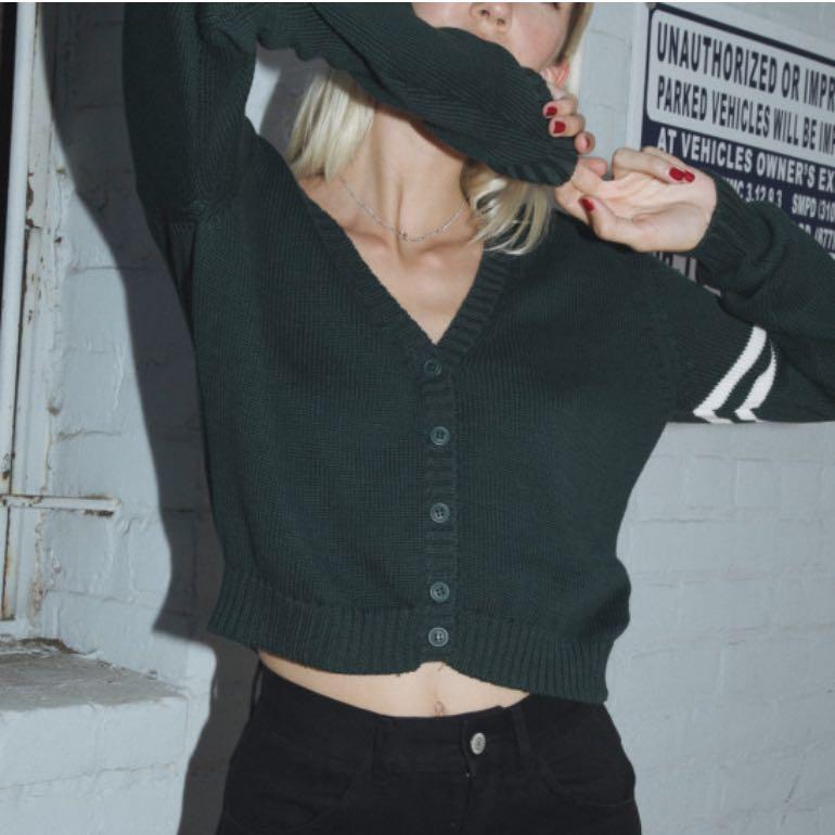 Brandy melville green cardigan discount