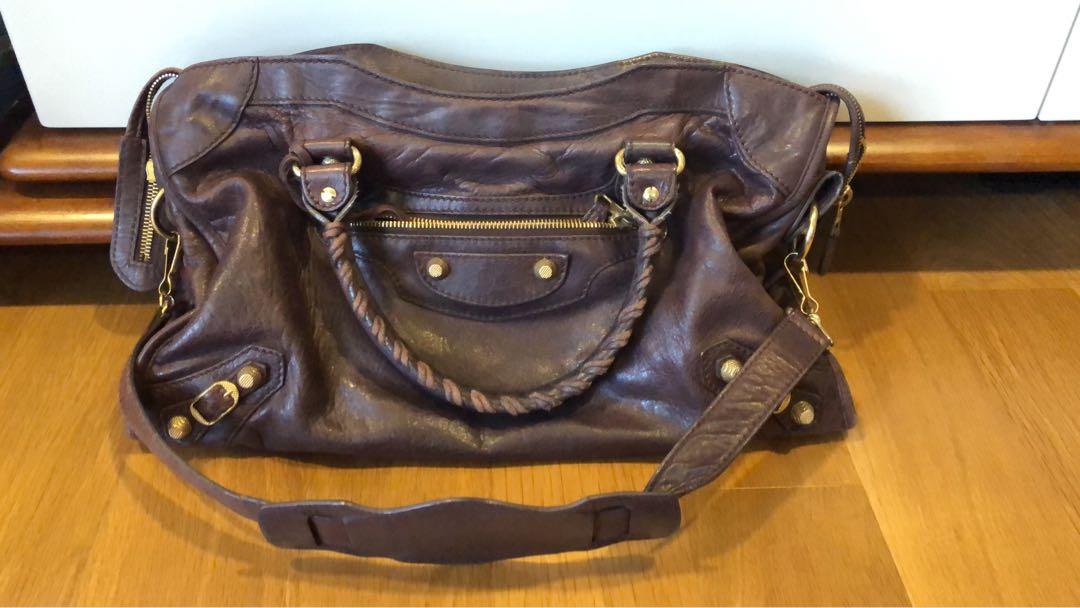 First leather handbag Balenciaga Brown in Leather  22344915