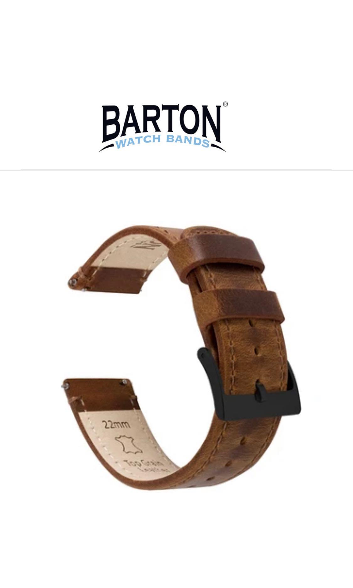 3 x Barton Watch Bands (Alligator Grain Leather, Weathered Leather