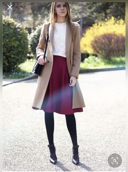 Burgundy wool skirt Clearance