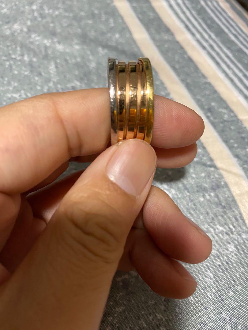 Bvlgari B.Zero1 Ring 4 Bands Rose White Yellow Gold