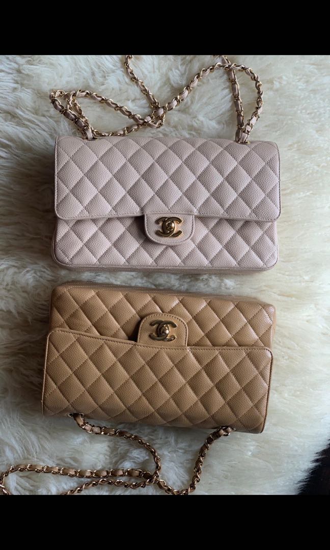 Classic Chanel Light Beige Clair Bag  2021 Review What fits Mod shots   YouTube