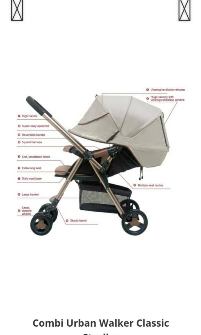 COMBI URBAN WALKER CLASSIC STROLLER Babies Kids Going Out