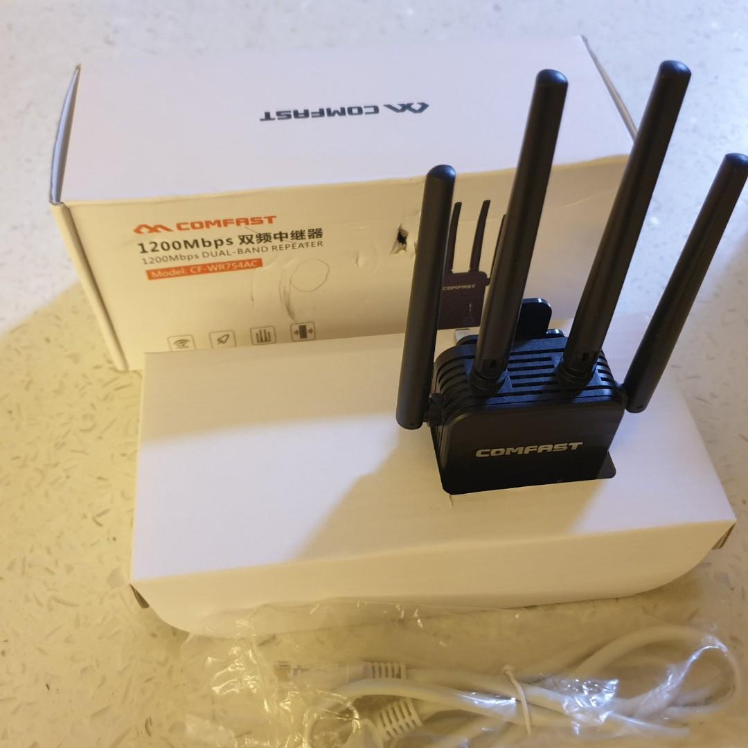 Comfast Cf Wr754ac Repeater Comfast Wifi 2 4g 5g Dual Frequency 10mbps Home Wireless Extender Router Signal Wifi Range 4 2dbi Antenna Electronics Others On Carousell