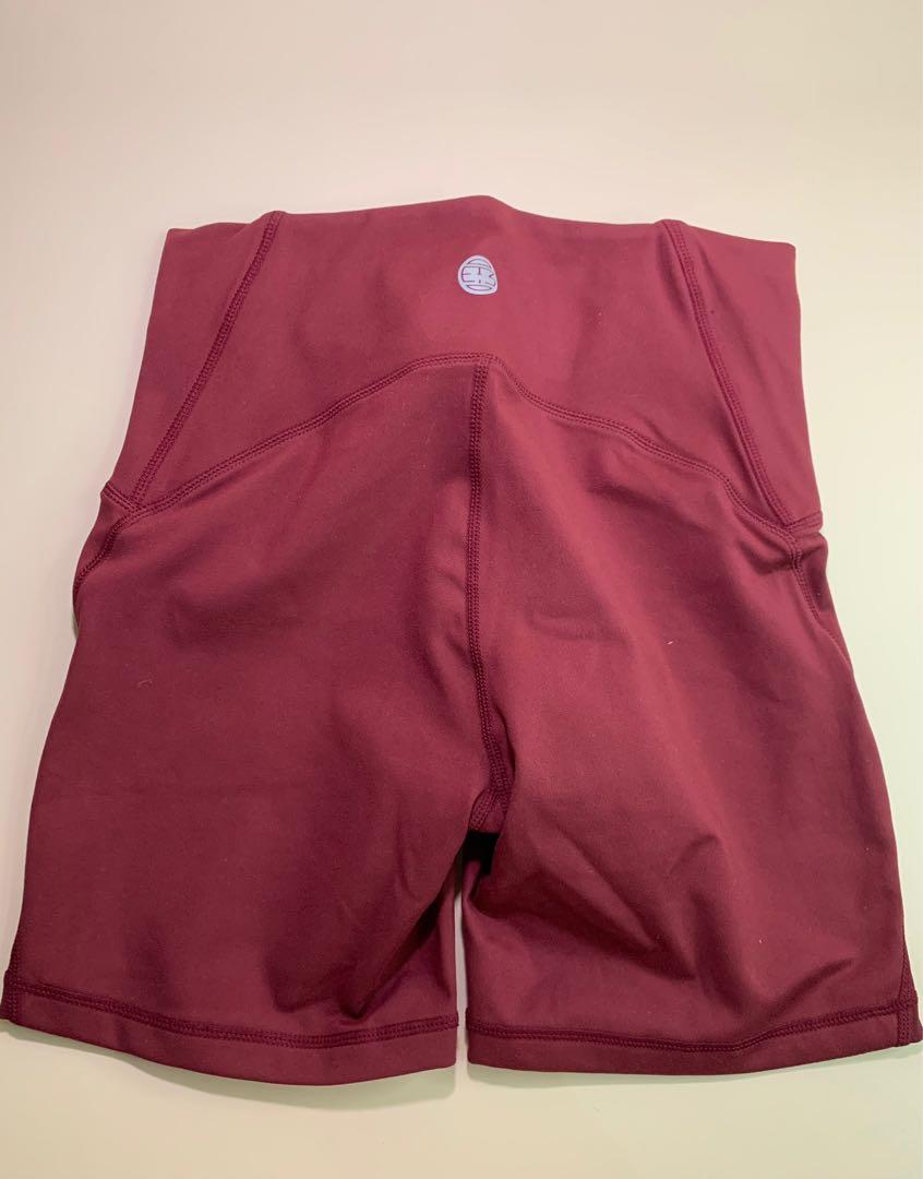 maroon biker shorts