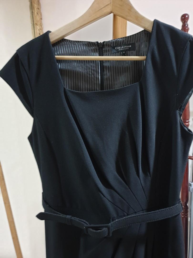 Debenham s Belted Black Dress UK size 12 Women s Fashion