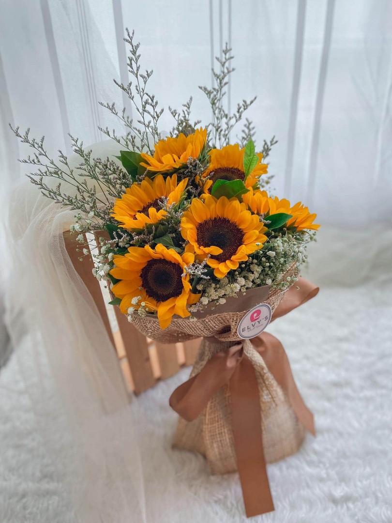 Ferrero sunflower chocolate bouquet deliveries, Furniture & Home Living