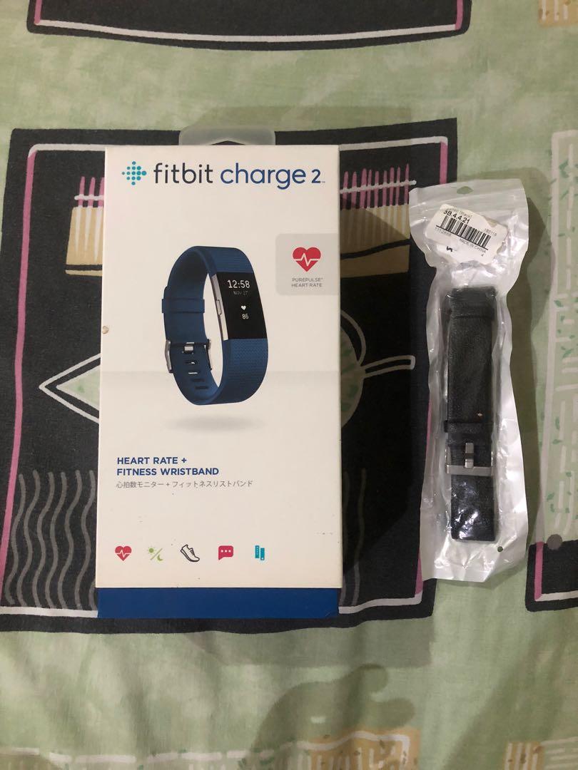 Fitbit Charge 2 W Free Black Leather Strap Replacement Audio Portable Audio Accessories On Carousell