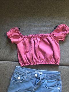Forever 21 fuchsia pink crop top