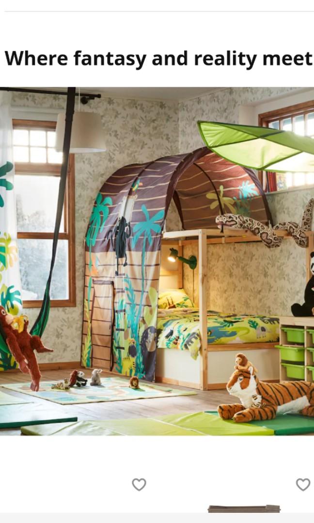 Ikea Kura Jungle Bed Tent, Babies Kids, Nursery & Kids Furniture, Kids' Tables & Chairs on Carousell