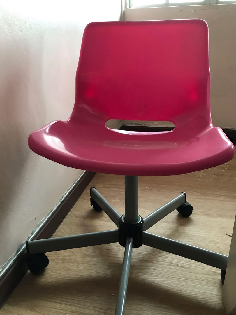IKEA pink swivel chair, Furniture & Home Living, Furniture, Chairs on