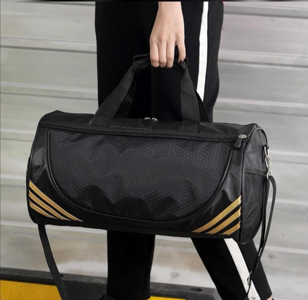 Black and gold gym bag sale