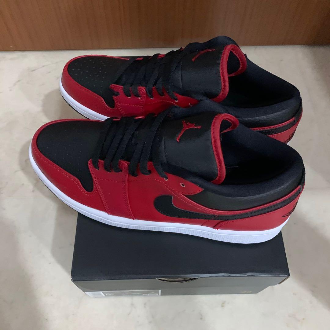 Nike air jordan on sale 1 low black red