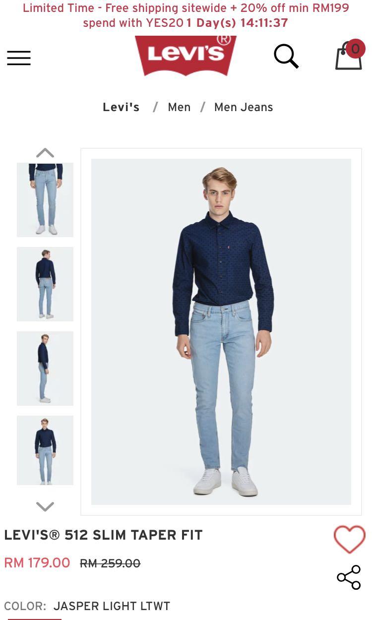LEVI S 512 SLIM TAPER FIT Size 29