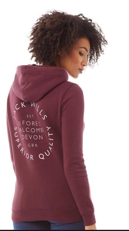 Maroon Red Hunston Wills Logo Hoodie Damson Jack Wills Women s Fashion Tops Longsleeves on Carousell