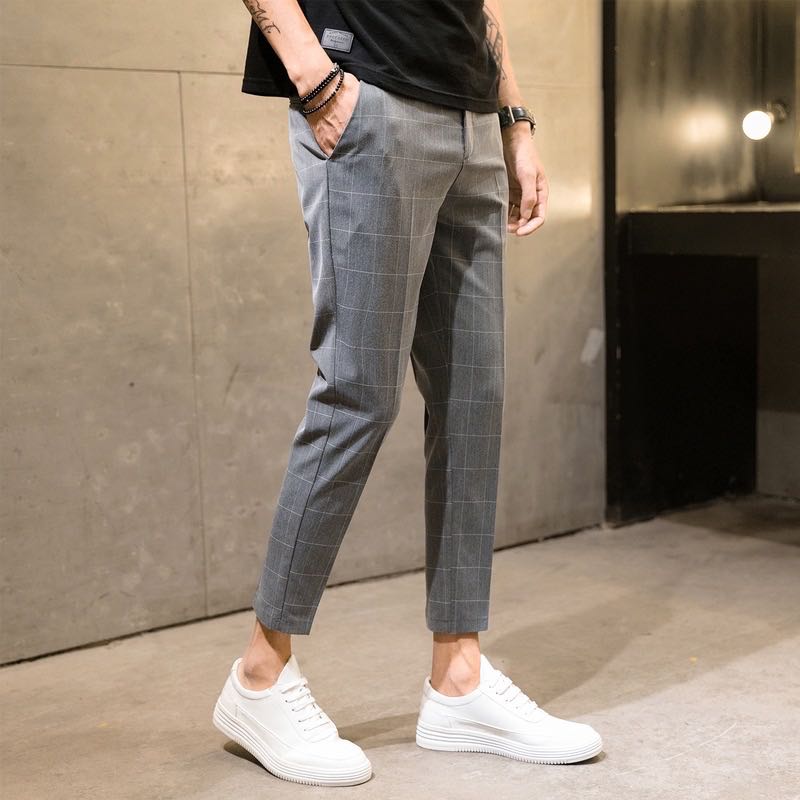 Pure Linen Casual Men's Pants Elastic Waist Ankle Length Trousers Size –  ALL NATURALS
