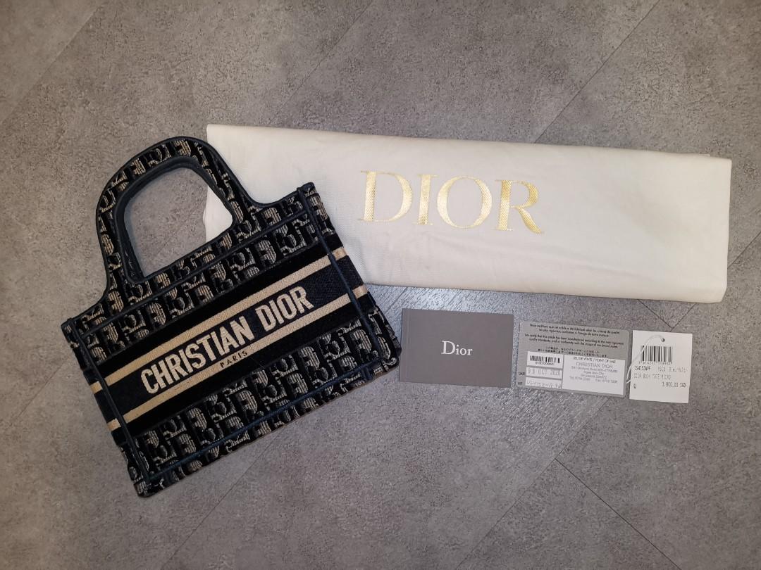 NEW Dior Book Tote Blue Velvet Crocodile Embroidered Large 2021  The  Dior Closet