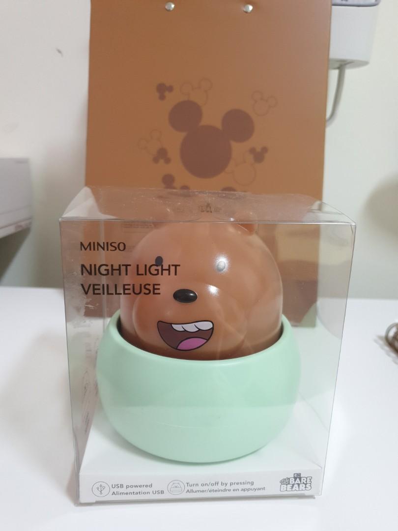 Miniso We Bare Bears Night Light Babies Kids Bathing Changing Other Baby Bathing Changing Needs On Carousell