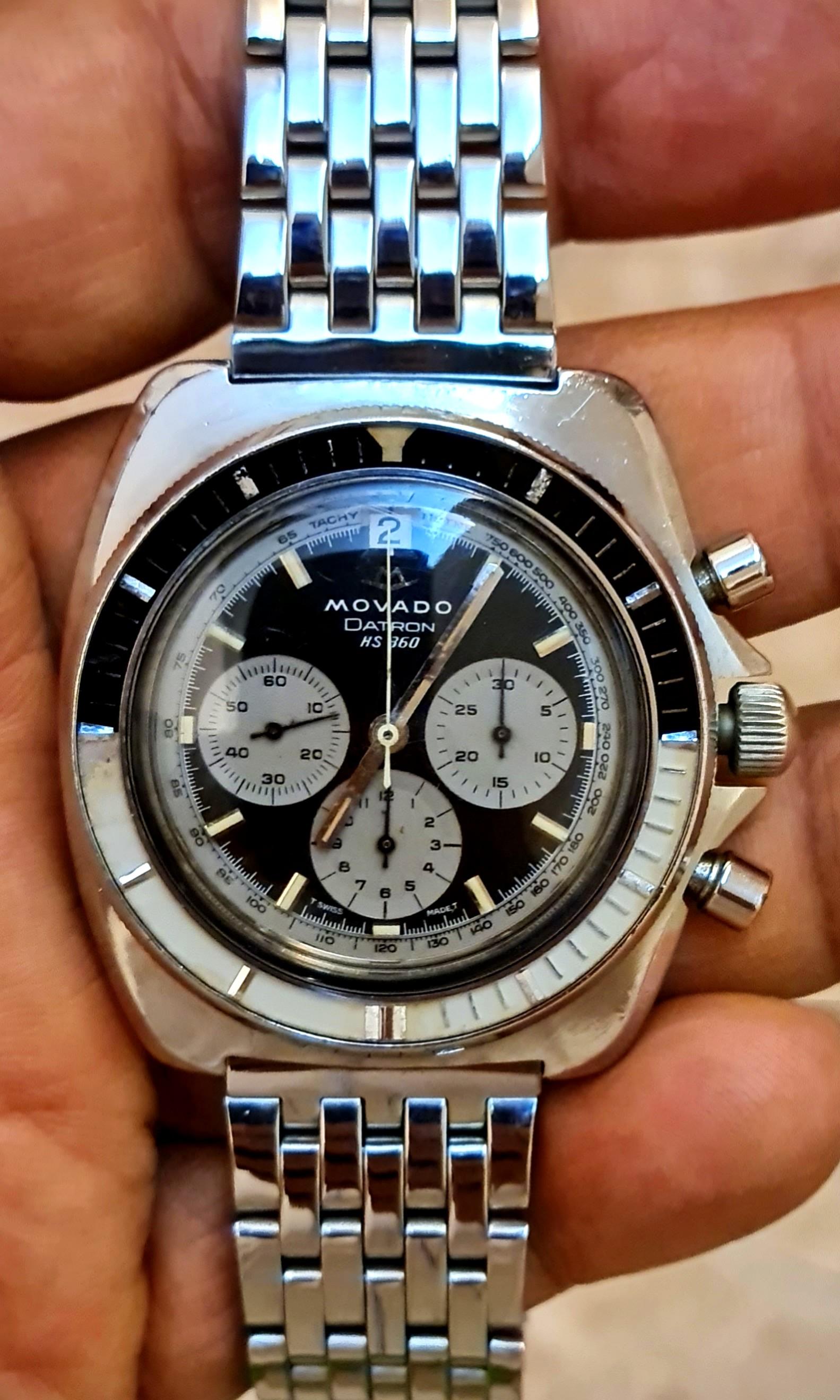 Movado Zenith Diver Datron Super Sub Sea Zenith El Primero Caliber 1970s Vintage Chronograph Made in Switzerland