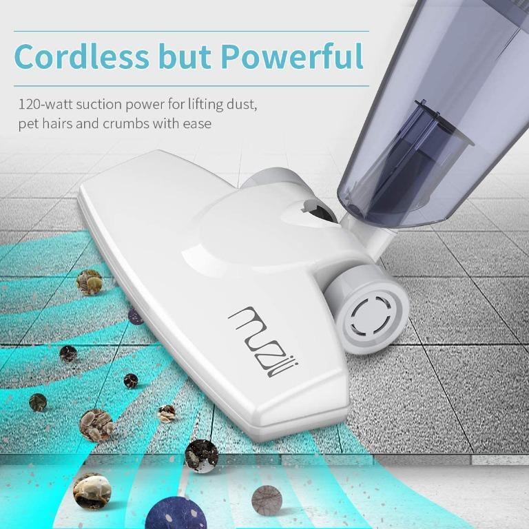 Muzili Vacuum Cleaner, Cordless Vacuum Cleaner 6000Pa Powerful Suction Lightweight 2 in 1