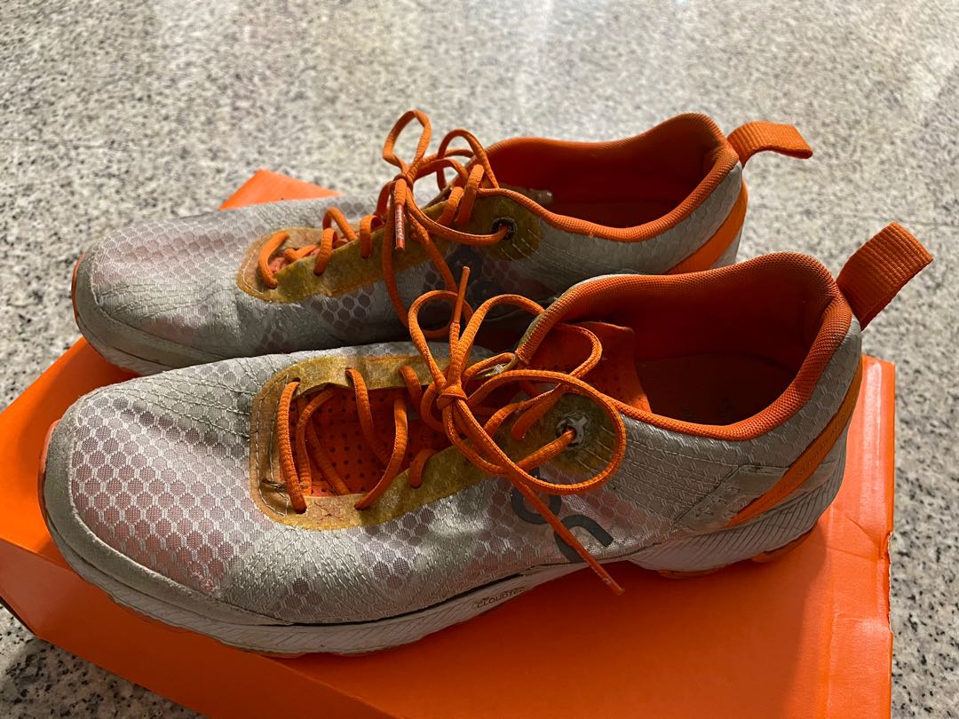 orange running shoes