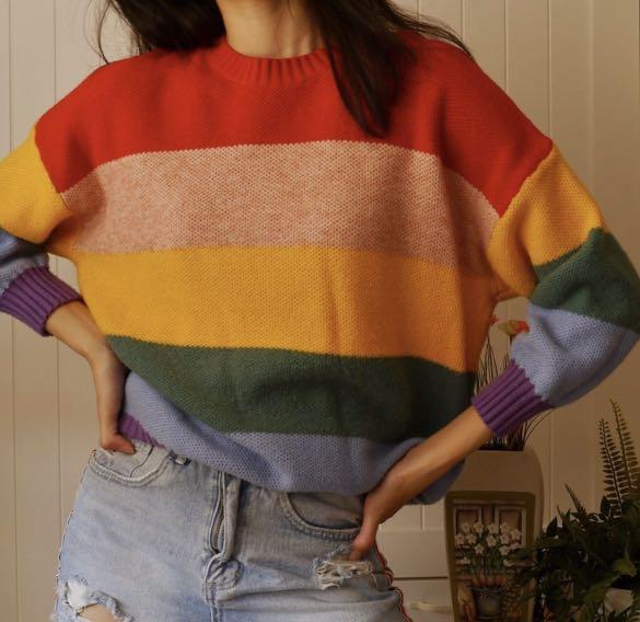 Monki rainbow sweater best sale