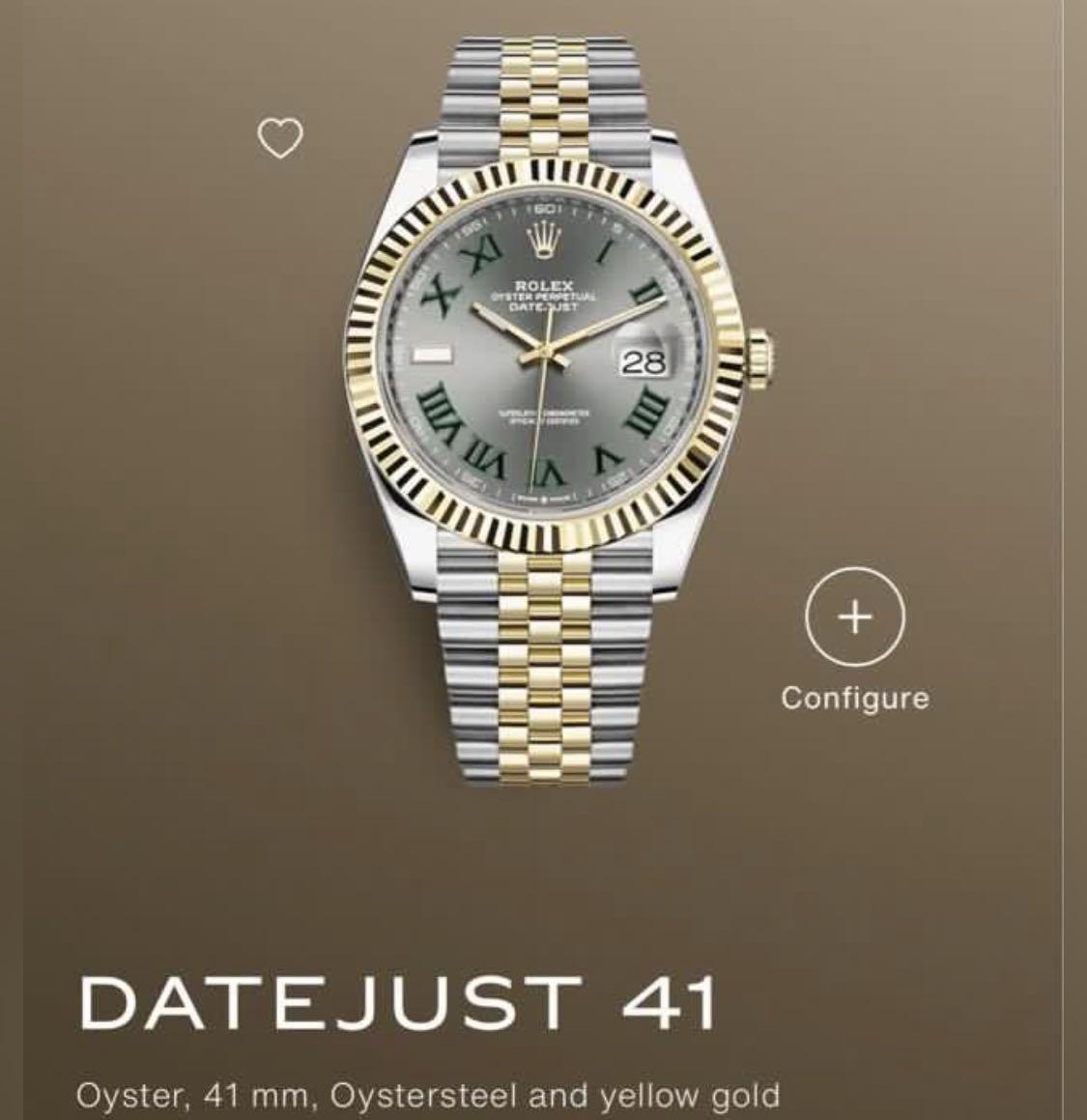 Rolex Datejust 41 Wimbledon dial 