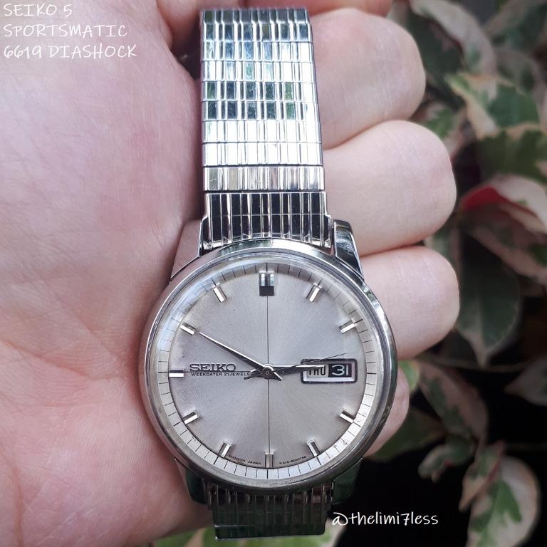 Seiko 5 Sportsmatic 6619 Diashock Week Dater Watch not Omega or Fossil,  Fesyen Pria, Jam Tangan di Carousell