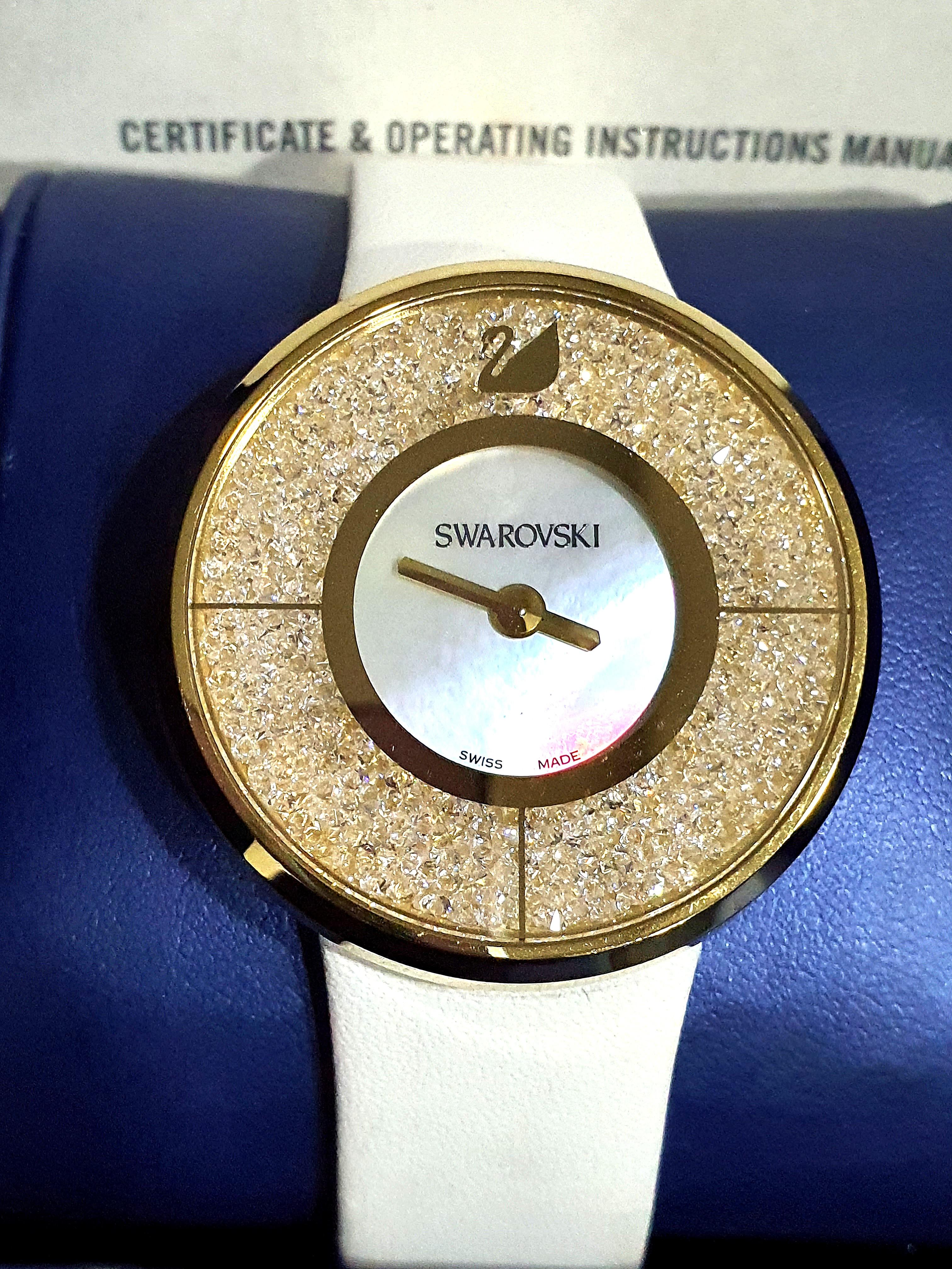 Swarovski store leather watch