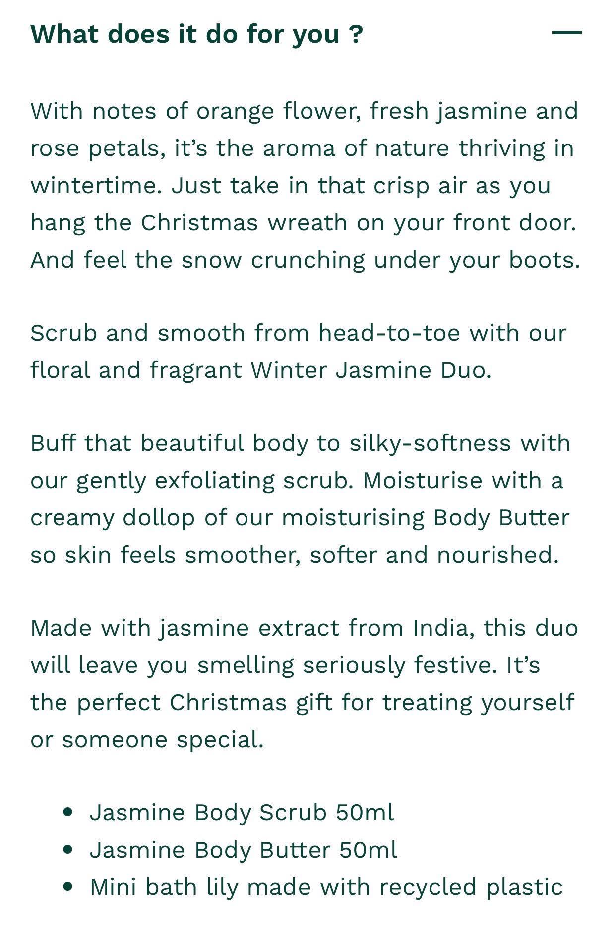 The Body Shop Winter Jasmine Duo Set, Beauty & Personal Care, Bath