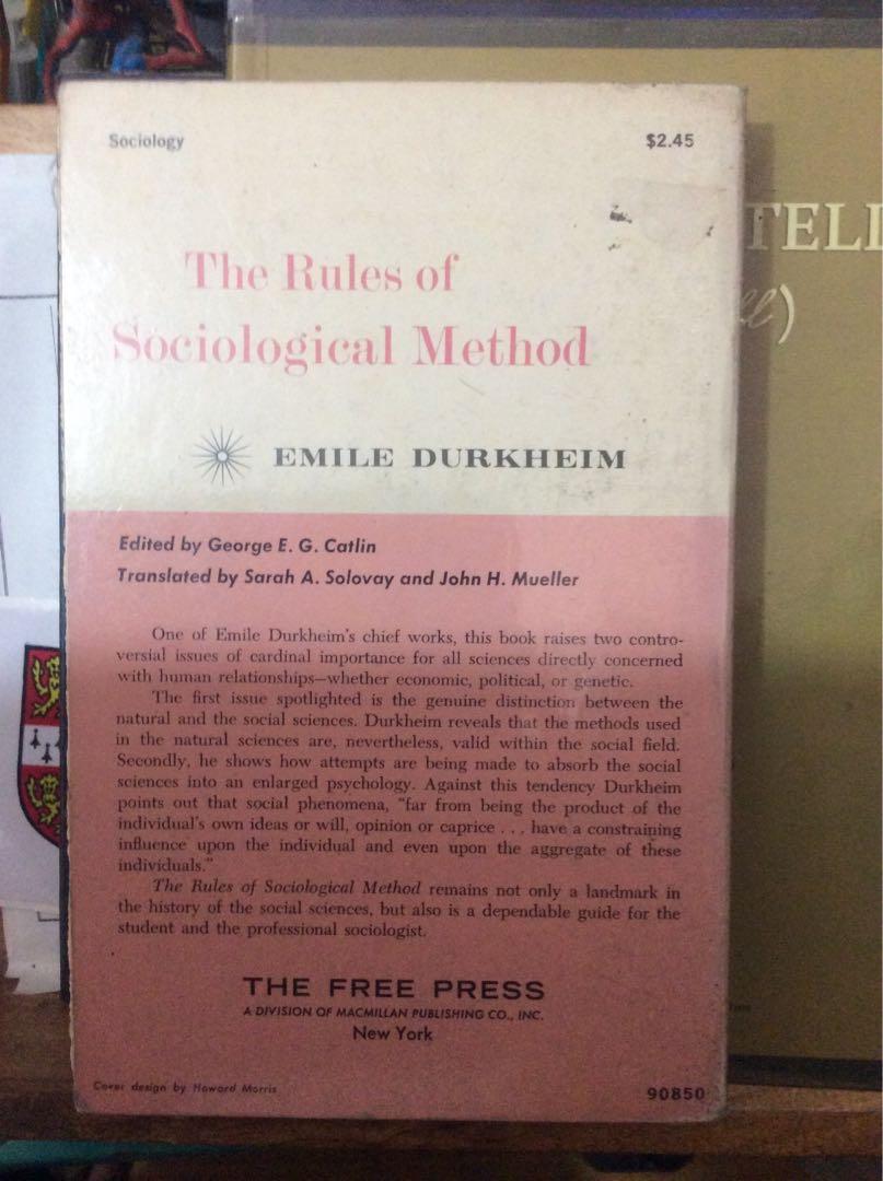The Rules of Sociological Method by Emile Durkheim, Hobbies & Toys ...