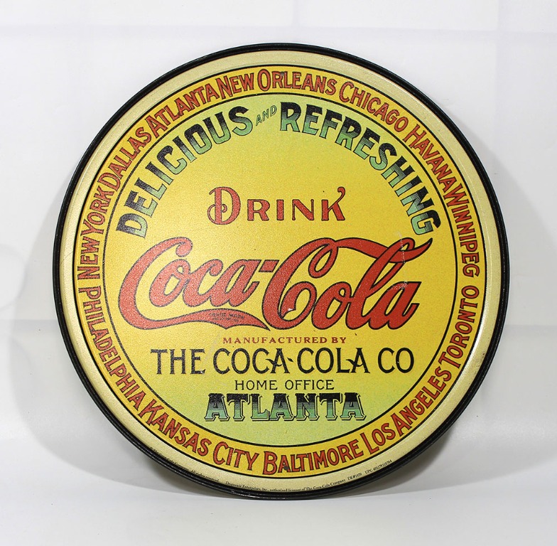 Tin Sign Coca Cola Coke Round Keg Label #1070 Made In Usa - Metal Sign