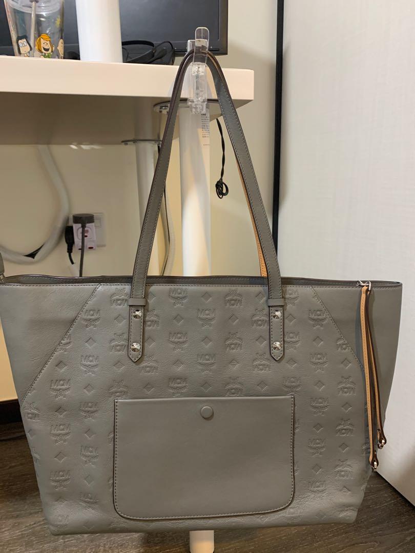 Mcm klara monogrammed shopper tote bag on sale