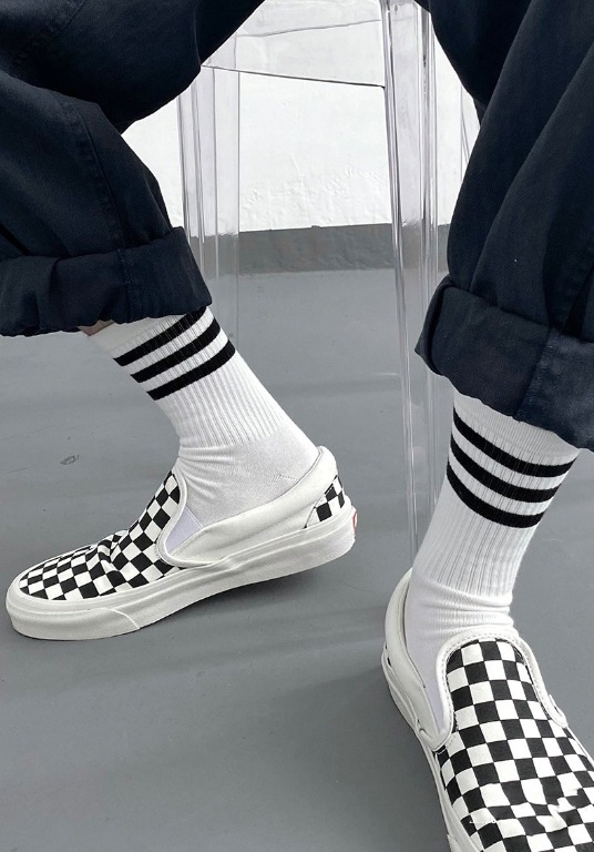 Vans Line Crew Cotton Socks Cushioned Unisex Stokin Tebal Colorful