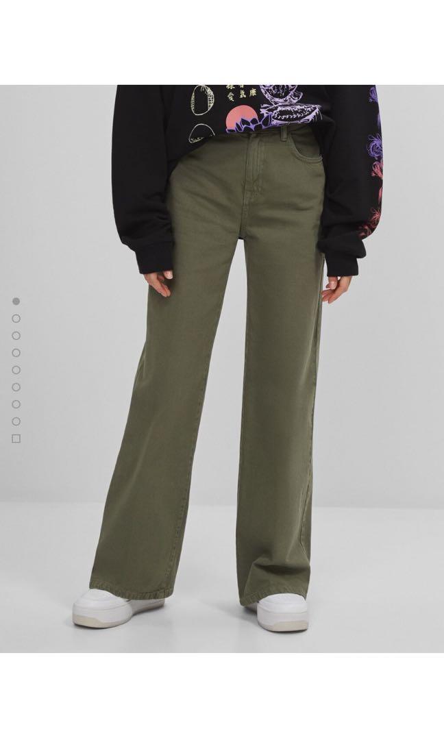 wide leg olive pants