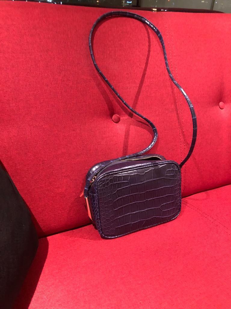 Zara croc crossbody bag purple