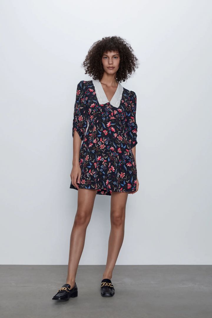 Zara floral mini dress, Women's Fashion 