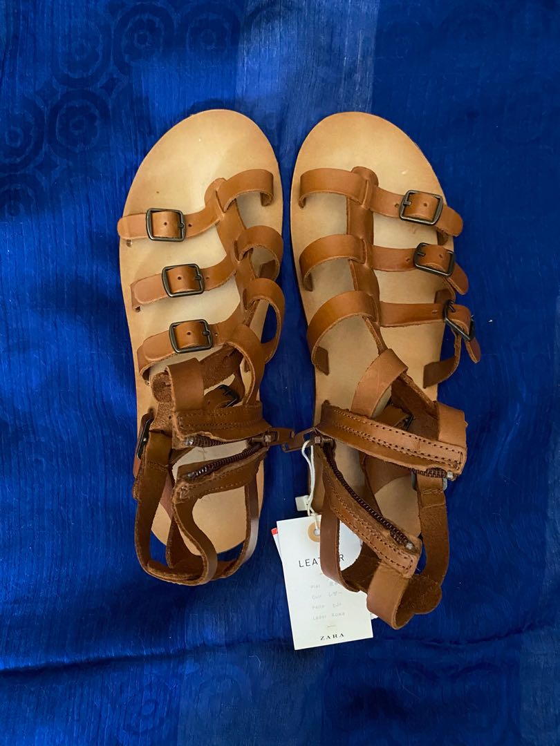 Zara Gladiator Sandals, Women's Fashion, Footwear, Flats & Sandals on ...