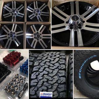17" MB Wheels Vortex A308 Mags 6Holes pcd 139 paired with BF Goodrich K02 265-70-r17 for 80K