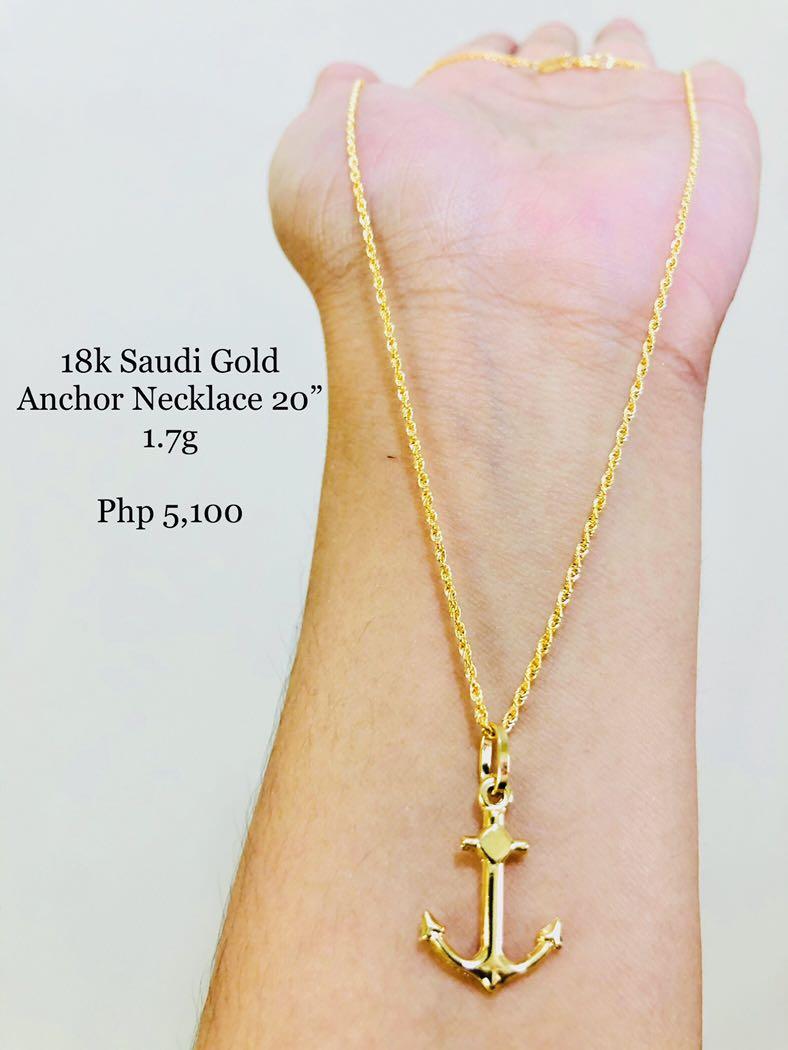 Womens gold anchor necklace shop