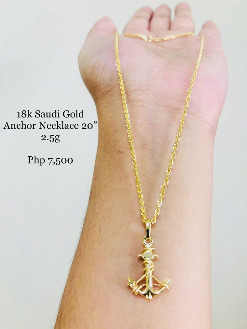 18k gold anchor shop pendant
