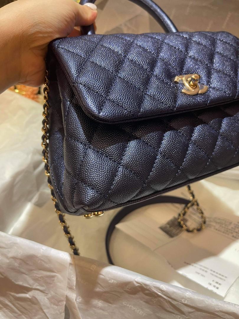 20K Chanel Coco Handle Iridescent blue, Luxury, Bags & Wallets on Carousell