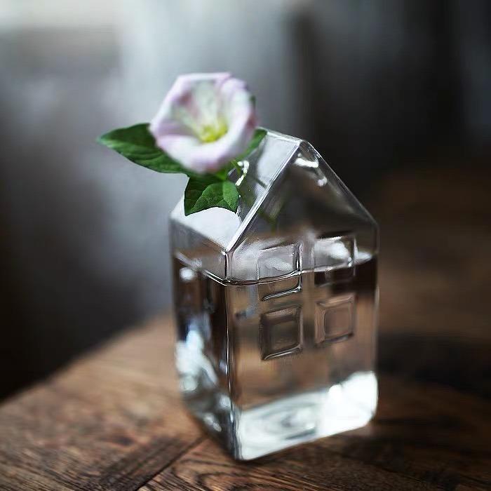 透明 屋仔 日式 迷你 花樽 花瓶 玻璃 Flower Vase Glass 新年 裝飾 插花, 傢俬＆家居, 家居裝飾, 家居裝飾 - 其他 ...