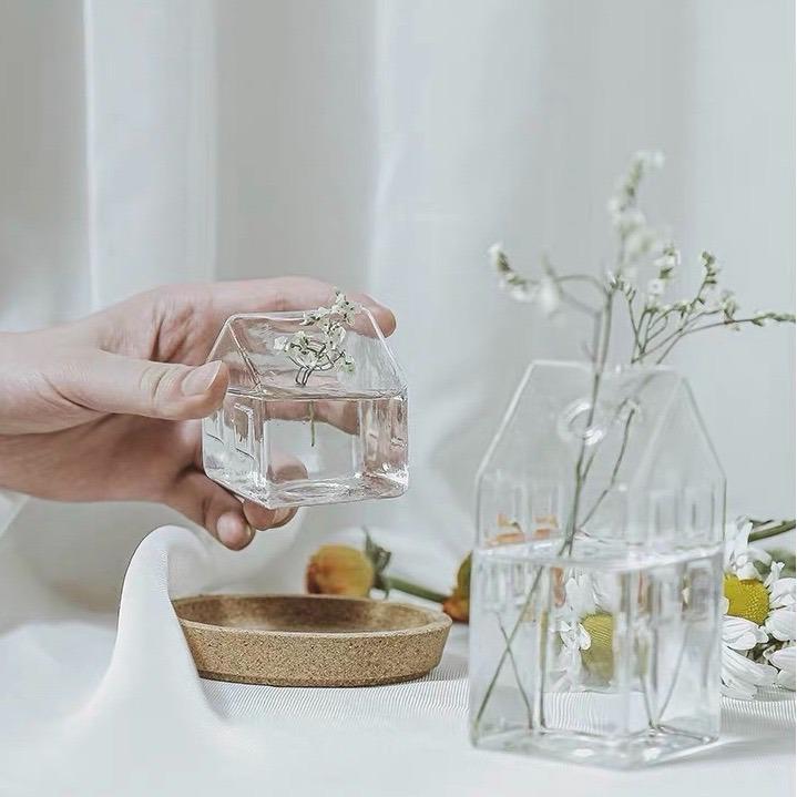 透明 屋仔 日式 迷你 花樽 花瓶 玻璃 Flower Vase Glass 新年 裝飾 插花, 傢俬＆家居, 家居裝飾, 家居裝飾 - 其他 ...