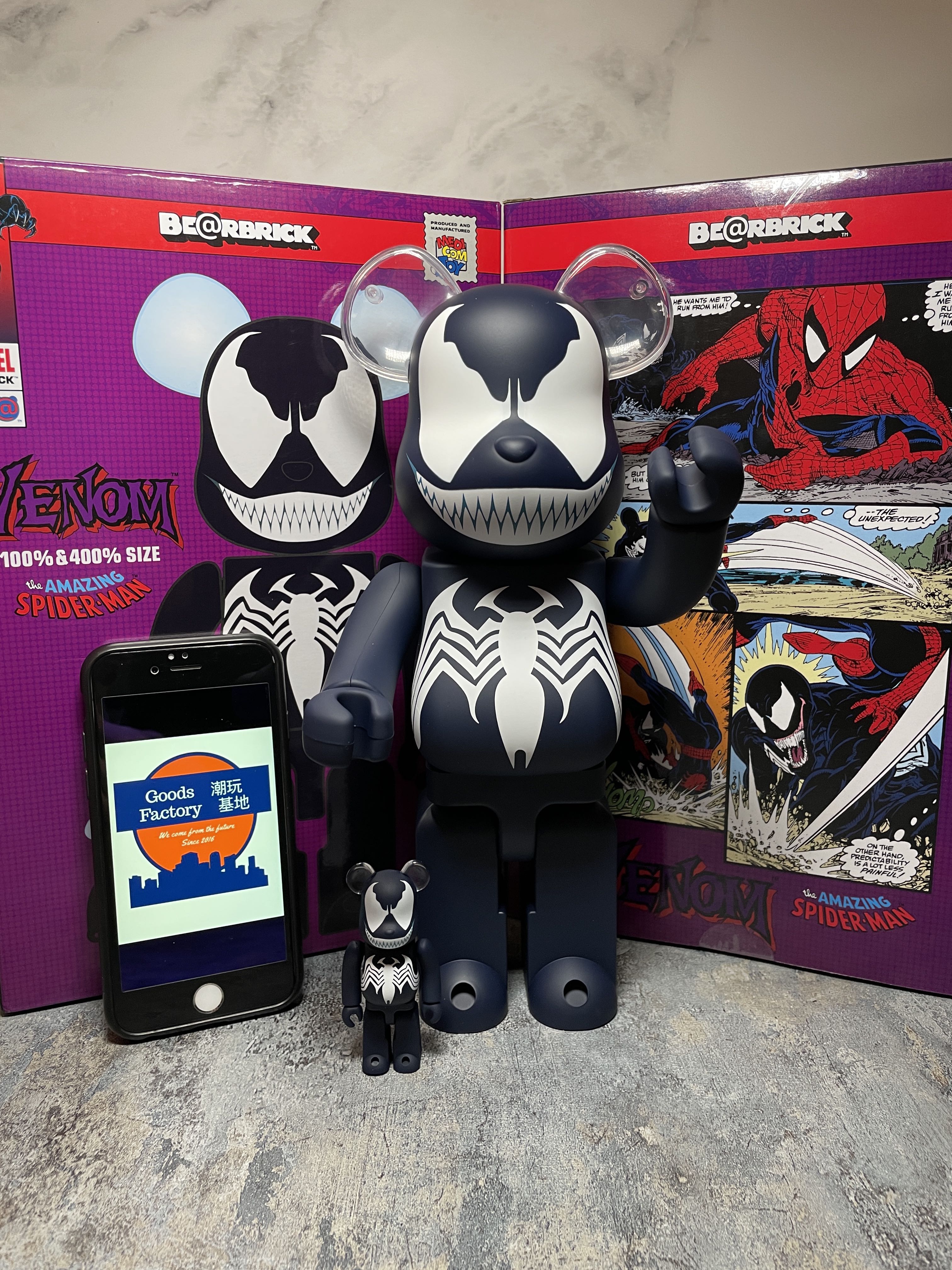 名入れ無料 BE@RBRICK x 興趣及遊戲, VENOM 100% & #4 400% Venom 400 ...