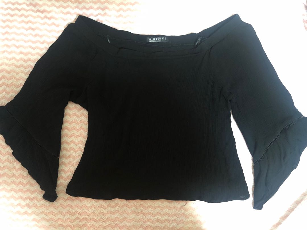 over the shoulder black shirt